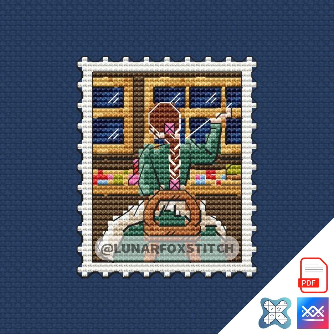 Anime mini postage stamp cross stitch pattern