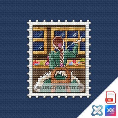 Anime mini postage stamp cross stitch pattern