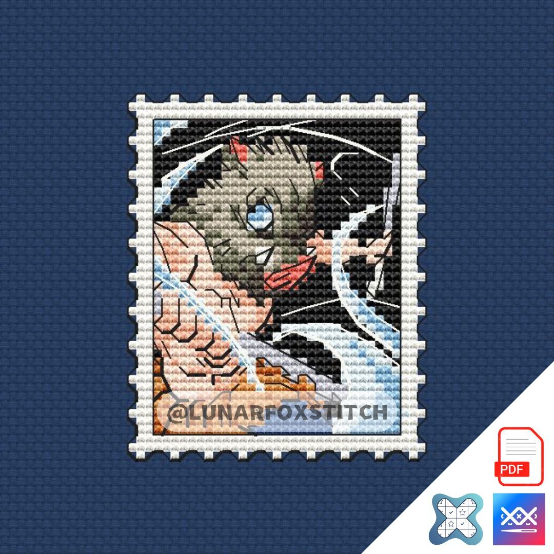 Anime mini postage stamp cross stitch pattern