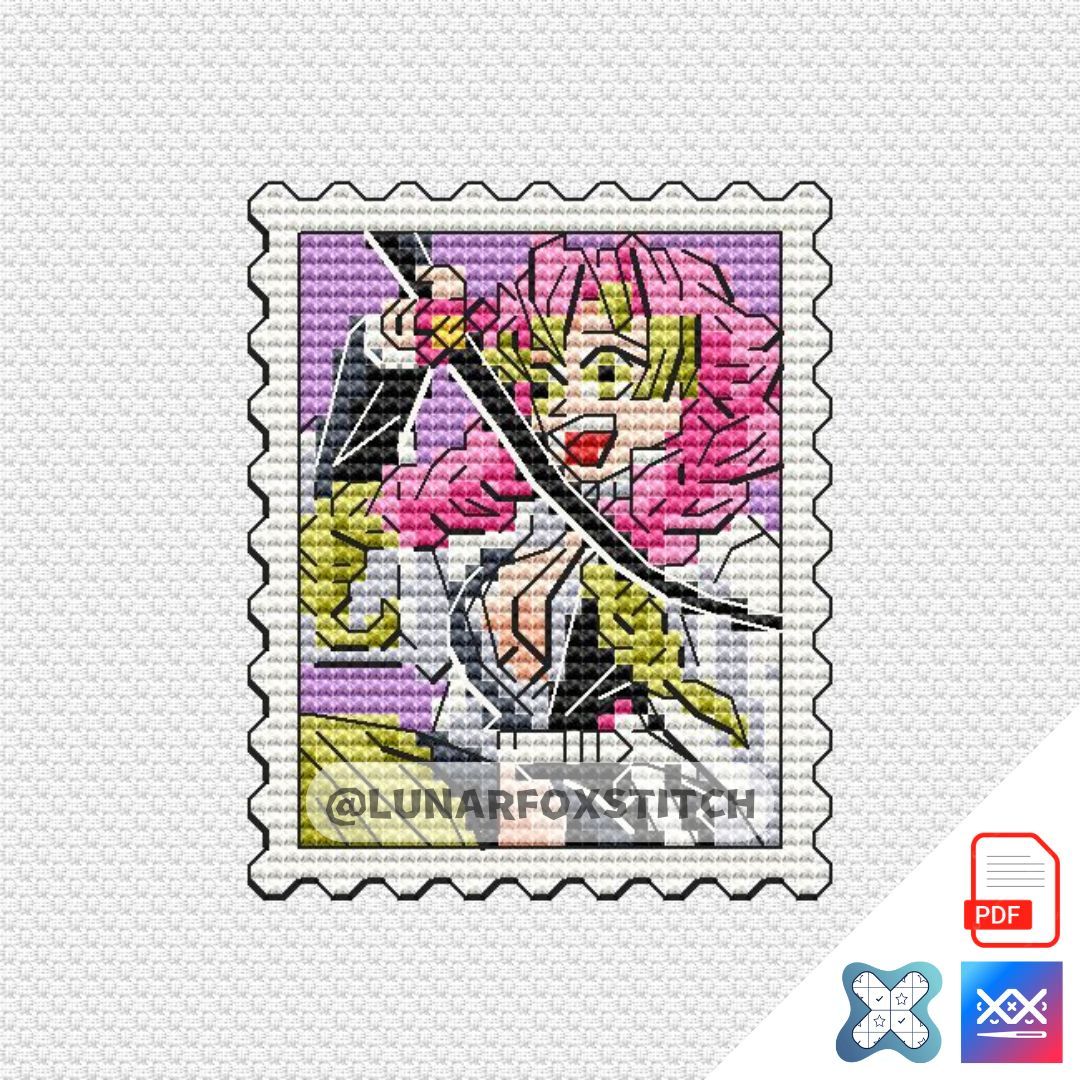 Anime mini postage stamp cross stitch pattern