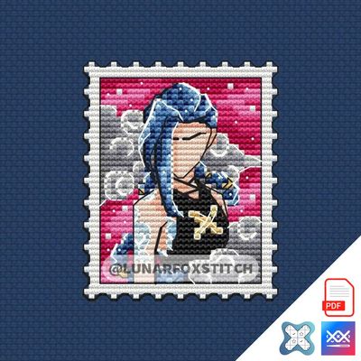 Anime mini postage stamp cross stitch pattern