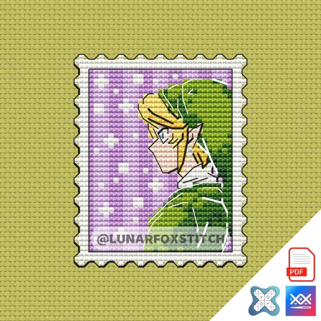 Anime mini postage stamp cross stitch pattern