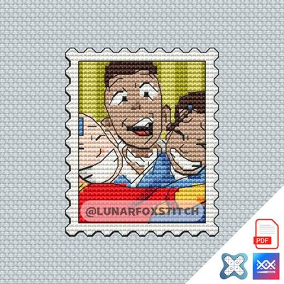 Anime mini postage stamp cross stitch pattern