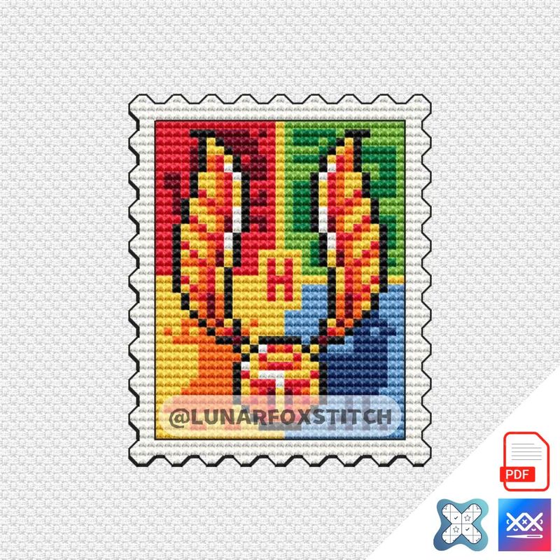 Wizard mini postage stamp cross stitch pattern