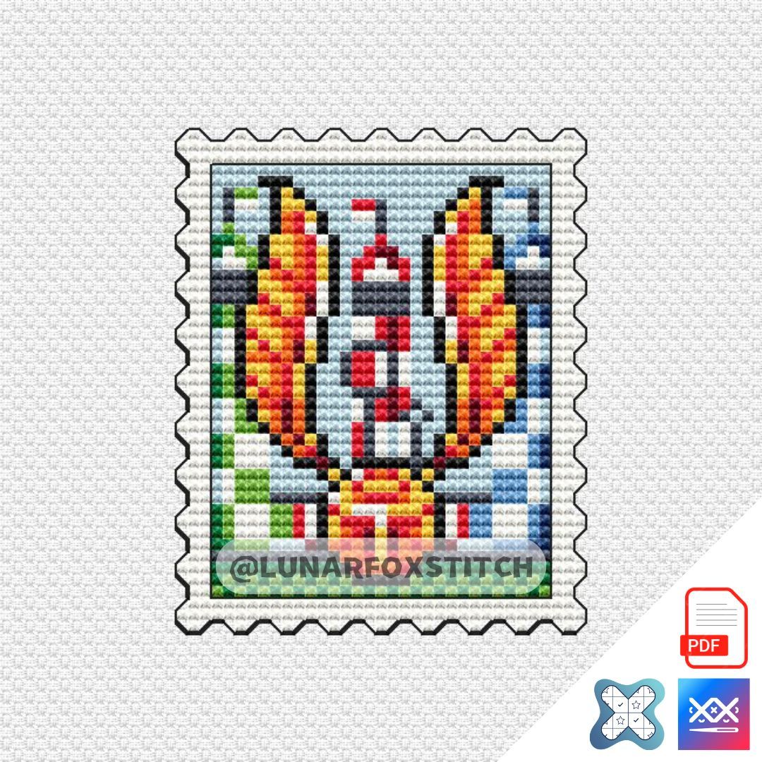 Wizard mini postage stamp cross stitch pattern