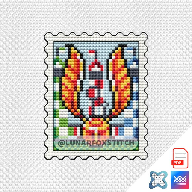 Wizard mini postage stamp cross stitch pattern