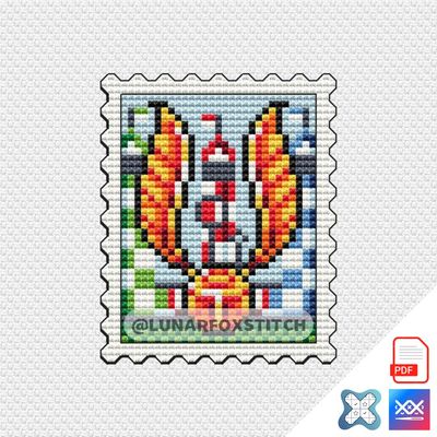 Wizard mini postage stamp cross stitch pattern