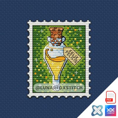 Wizard mini postage stamp cross stitch pattern
