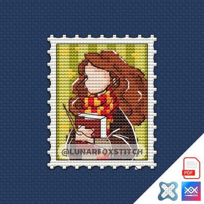 Wizard mini postage stamp cross stitch pattern