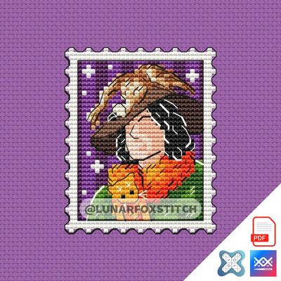 Wizard mini postage stamp cross stitch pattern