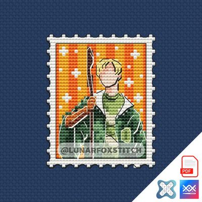 Wizard mini postage stamp cross stitch pattern