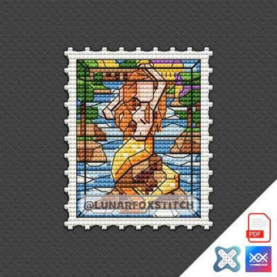 Wizard mini postage stamp cross stitch pattern