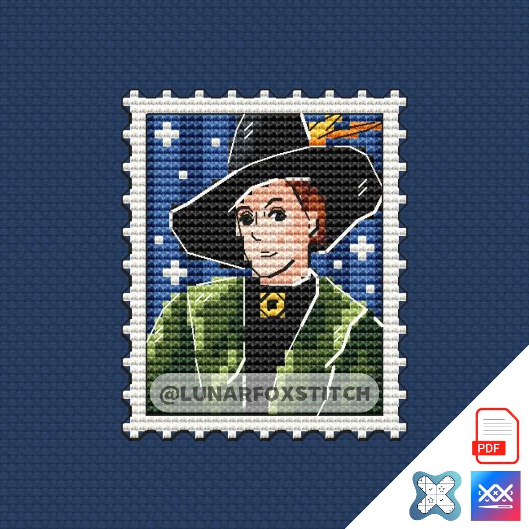 Wizard mini postage stamp cross stitch pattern