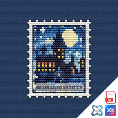 Wizard mini postage stamp cross stitch pattern