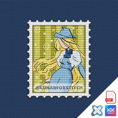 Wizard mini postage stamp cross stitch pattern