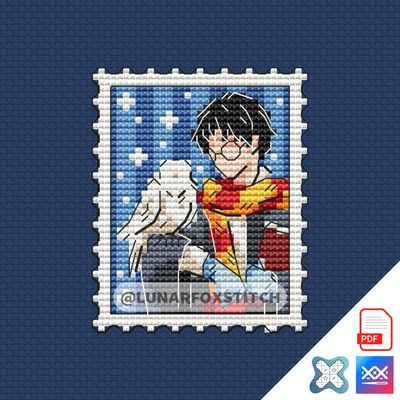 Wizard mini postage stamp cross stitch pattern