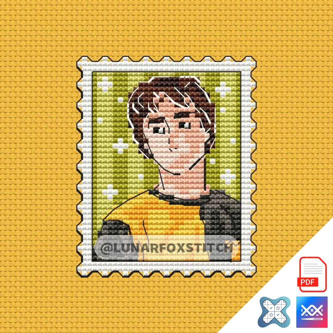 Wizard mini postage stamp cross stitch pattern