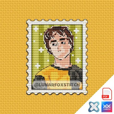 Wizard mini postage stamp cross stitch pattern