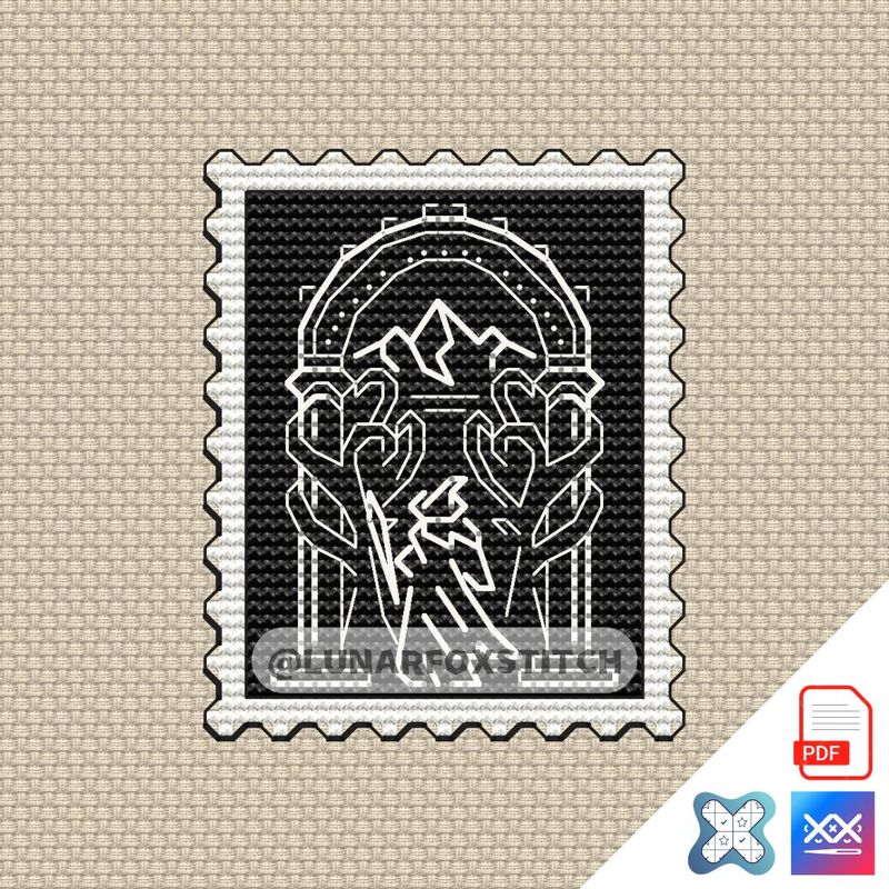 Magic door mini postage stamp cross stitch pattern