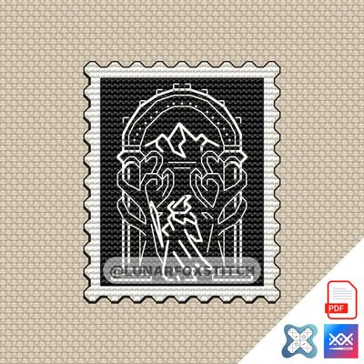 Magic door mini postage stamp cross stitch pattern