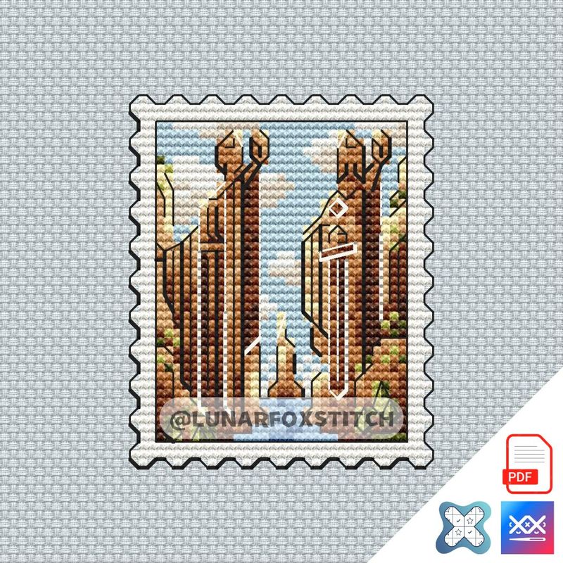 Kings mini postage stamp cross stitch pattern
