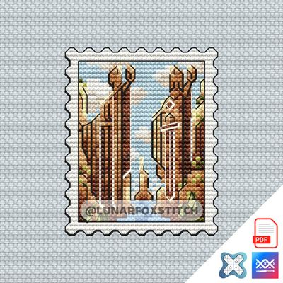 Kings mini postage stamp cross stitch pattern