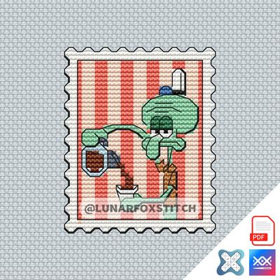 Octopus mini postage stamp cross stitch pattern