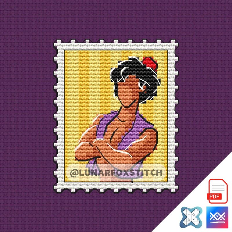 Arabian boy mini postage stamp cross stitch pattern