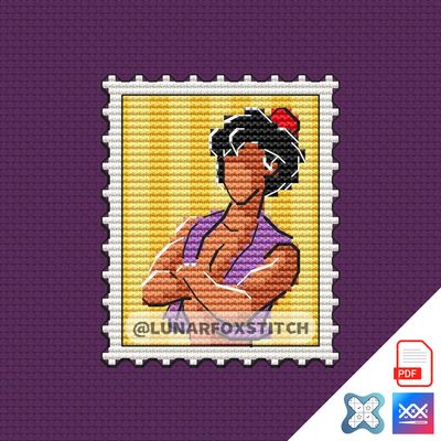 Arabian boy mini postage stamp cross stitch pattern