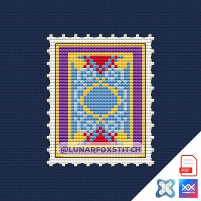 Carpet mini postage stamp cross stitch pattern