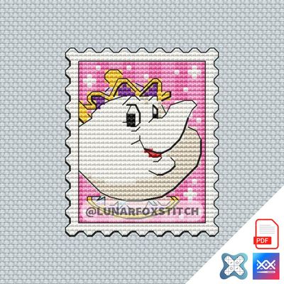 Tea pot mini postage stamp cross stitch pattern