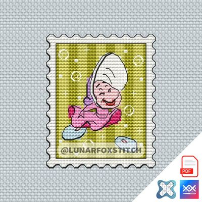 Oyster mini postage stamp cross stitch pattern