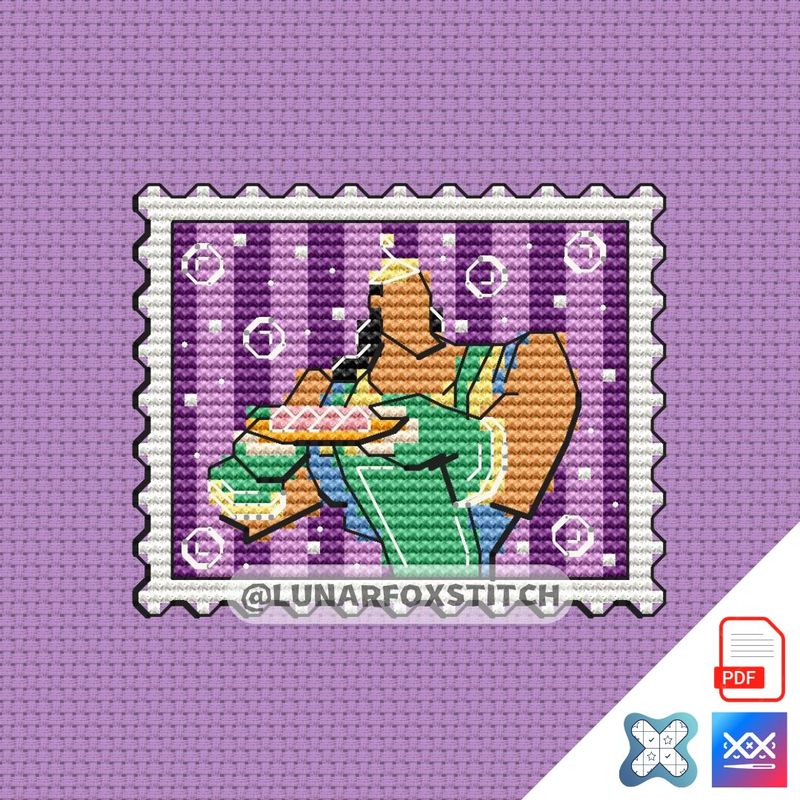 Cute villain mini postage stamp cross stitch pattern