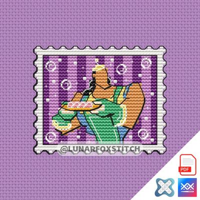 Cute villain mini postage stamp cross stitch pattern