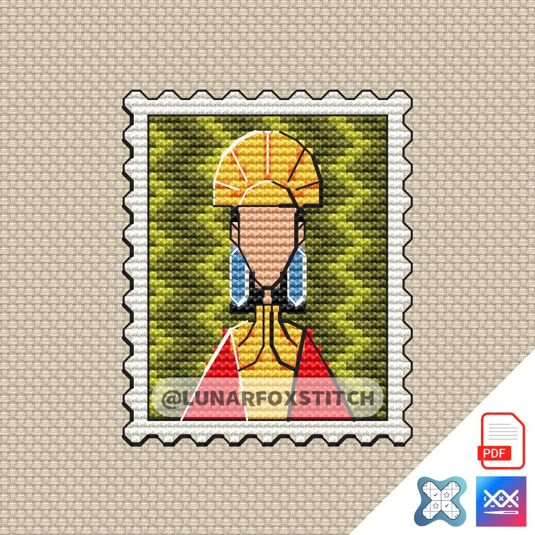 Emperor llama mini postage stamp cross stitch pattern