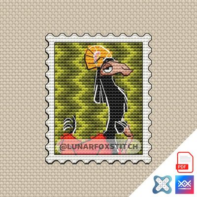 Emperor llama mini postage stamp cross stitch pattern