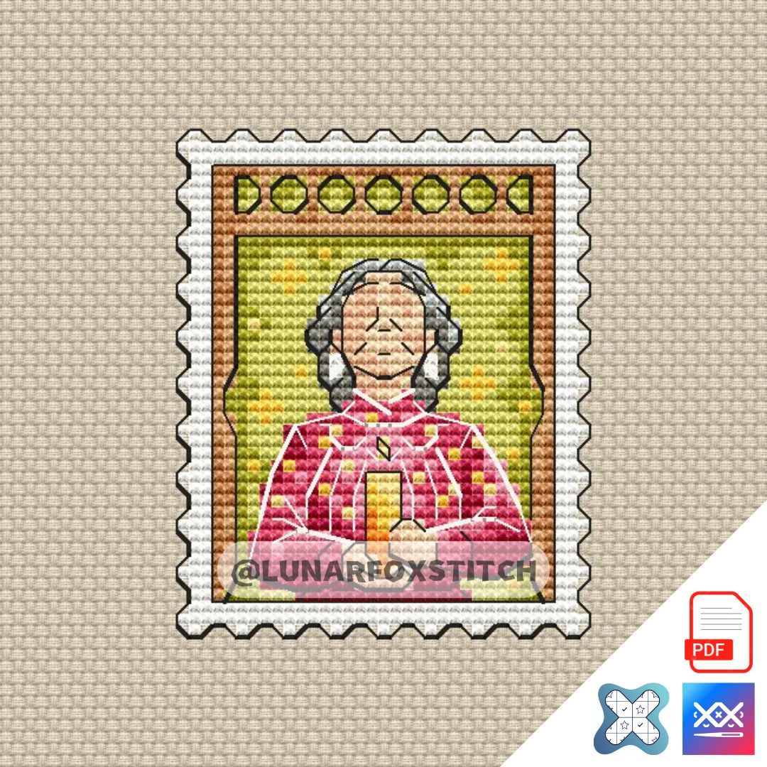 Magic grandmother mini postage stamp cross stitch pattern