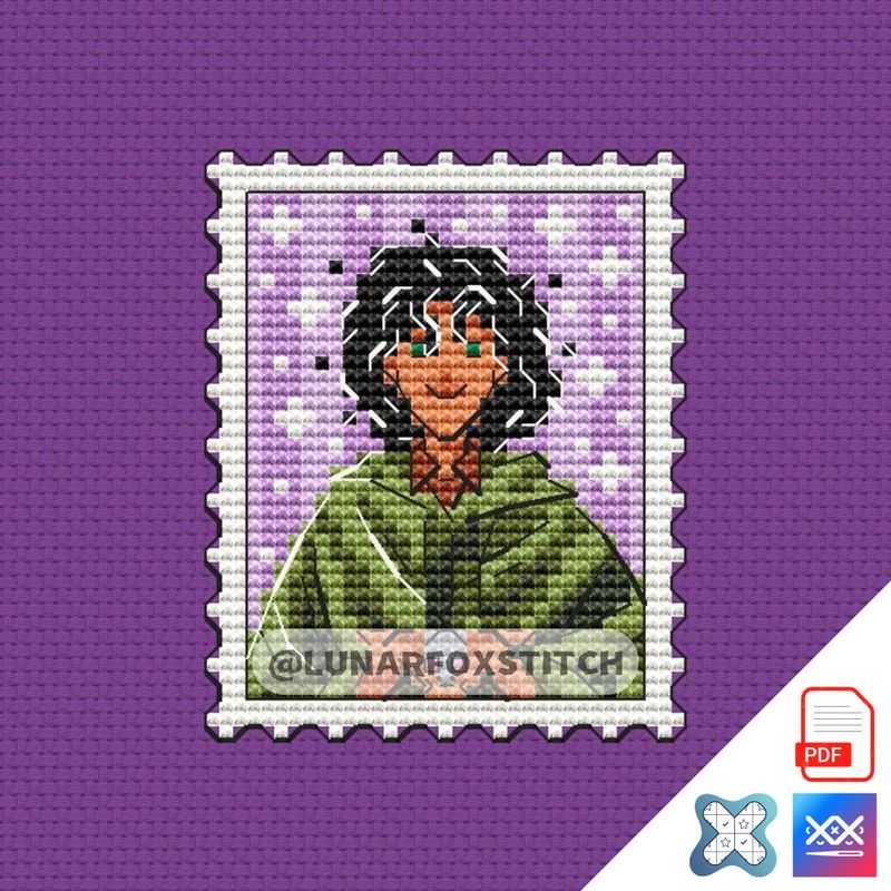 Rat villain mini postage stamp cross stitch pattern