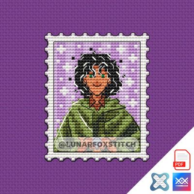 Rat villain mini postage stamp cross stitch pattern