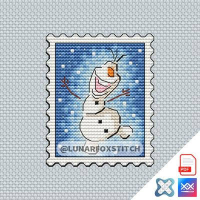 Snowman mini postage stamp cross stitch pattern
