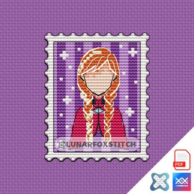 Sister princess mini postage stamp cross stitch pattern