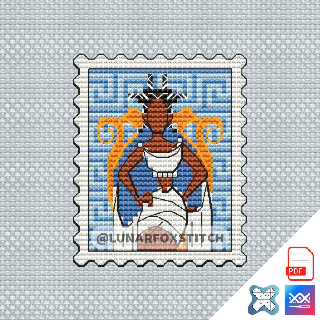 Muses 3 mini postage stamp cross stitch pattern