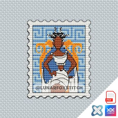 Muses 3 mini postage stamp cross stitch pattern