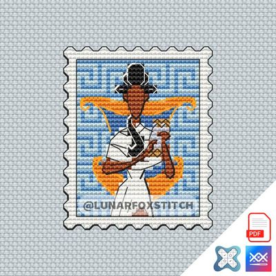 Muses 5 mini postage stamp cross stitch pattern