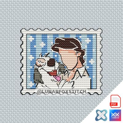 Mermaid prince mini postage stamp cross stitch pattern