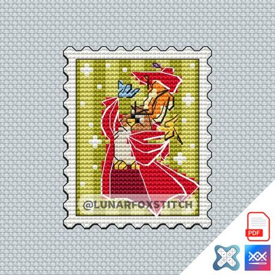 Owl mini postage stamp cross stitch pattern