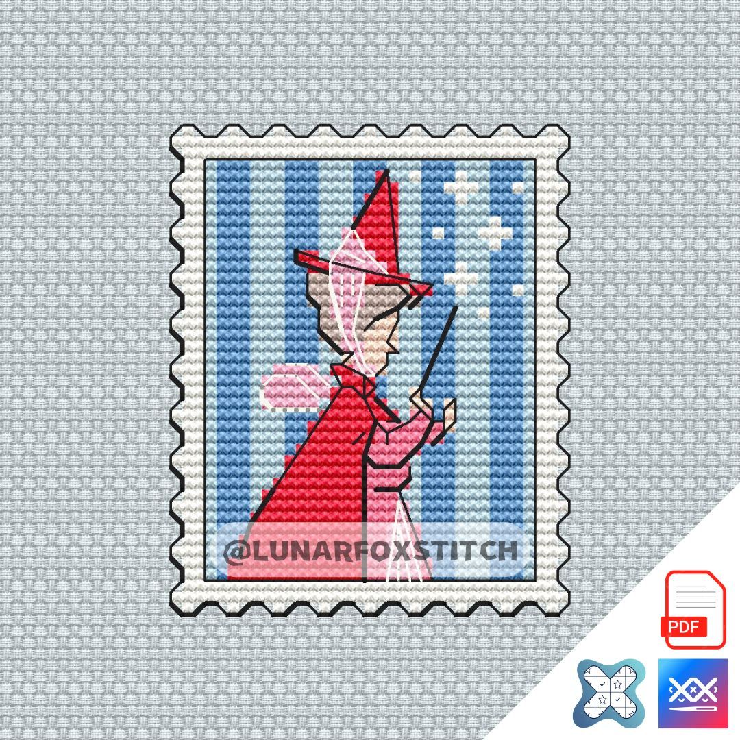 Fairy mini postage stamp cross stitch pattern
