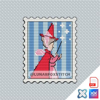 Fairy mini postage stamp cross stitch pattern