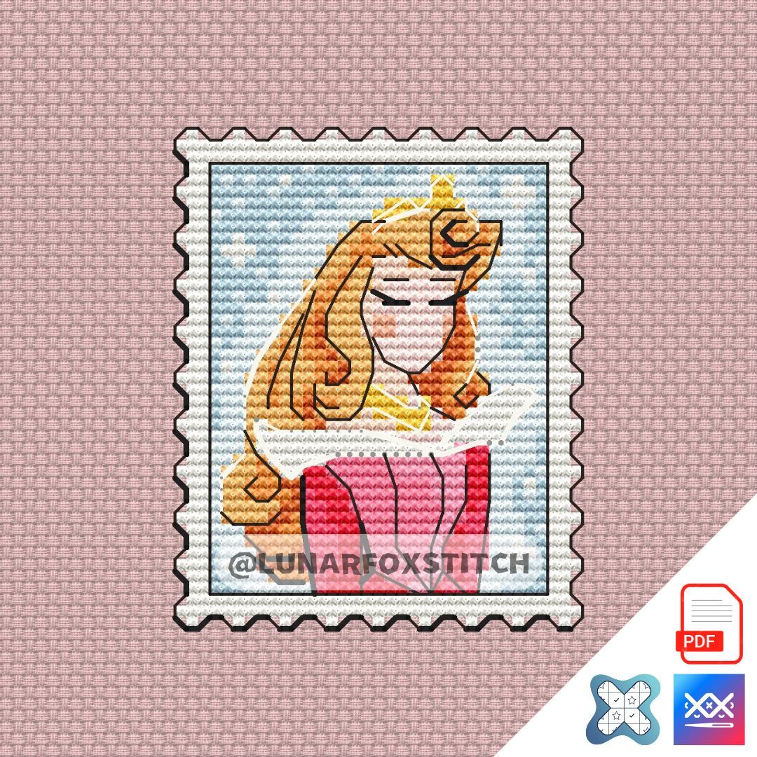 Princess  mini postage stamp cross stitch pattern