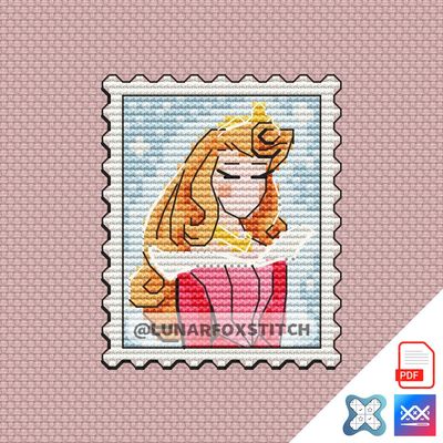 Princess  mini postage stamp cross stitch pattern
